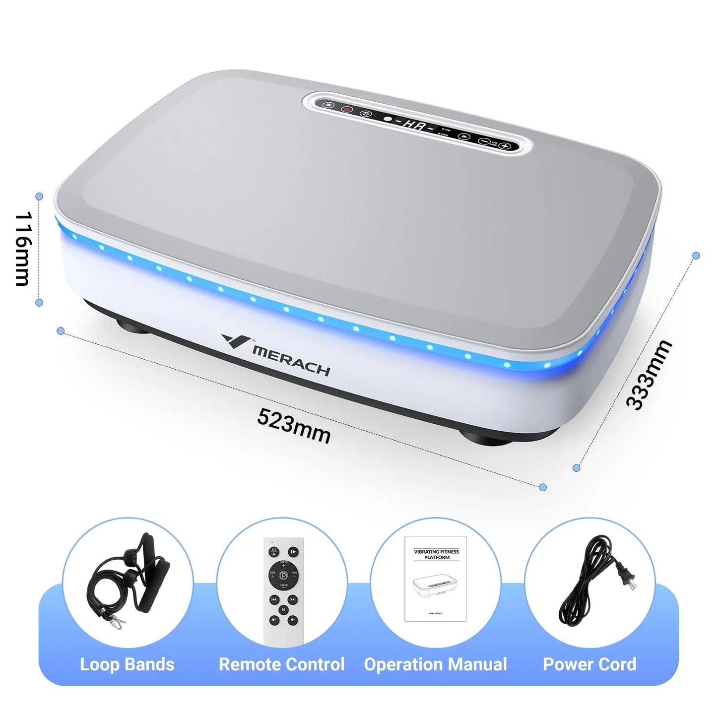 MERACH LED Vibration Plate Platform – Whole Body Workout & Lymphatic Drainage Machine