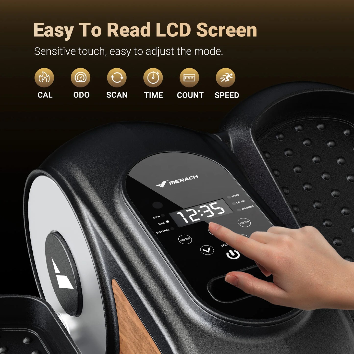 DeskMotion™ Under-Desk Electric Elliptical Pedal Trainer – Remote Control, Adjustable Speeds for Seniors & Home Use