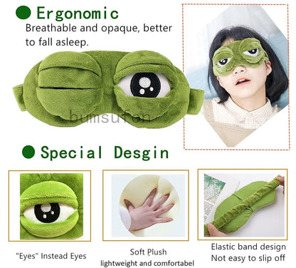 3D Sad Frog Sleep Mask