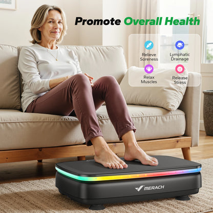 MERACH LED Vibration Plate Platform – Whole Body Workout & Lymphatic Drainage Machine