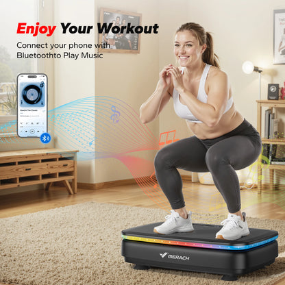 MERACH LED Vibration Plate Platform – Whole Body Workout & Lymphatic Drainage Machine