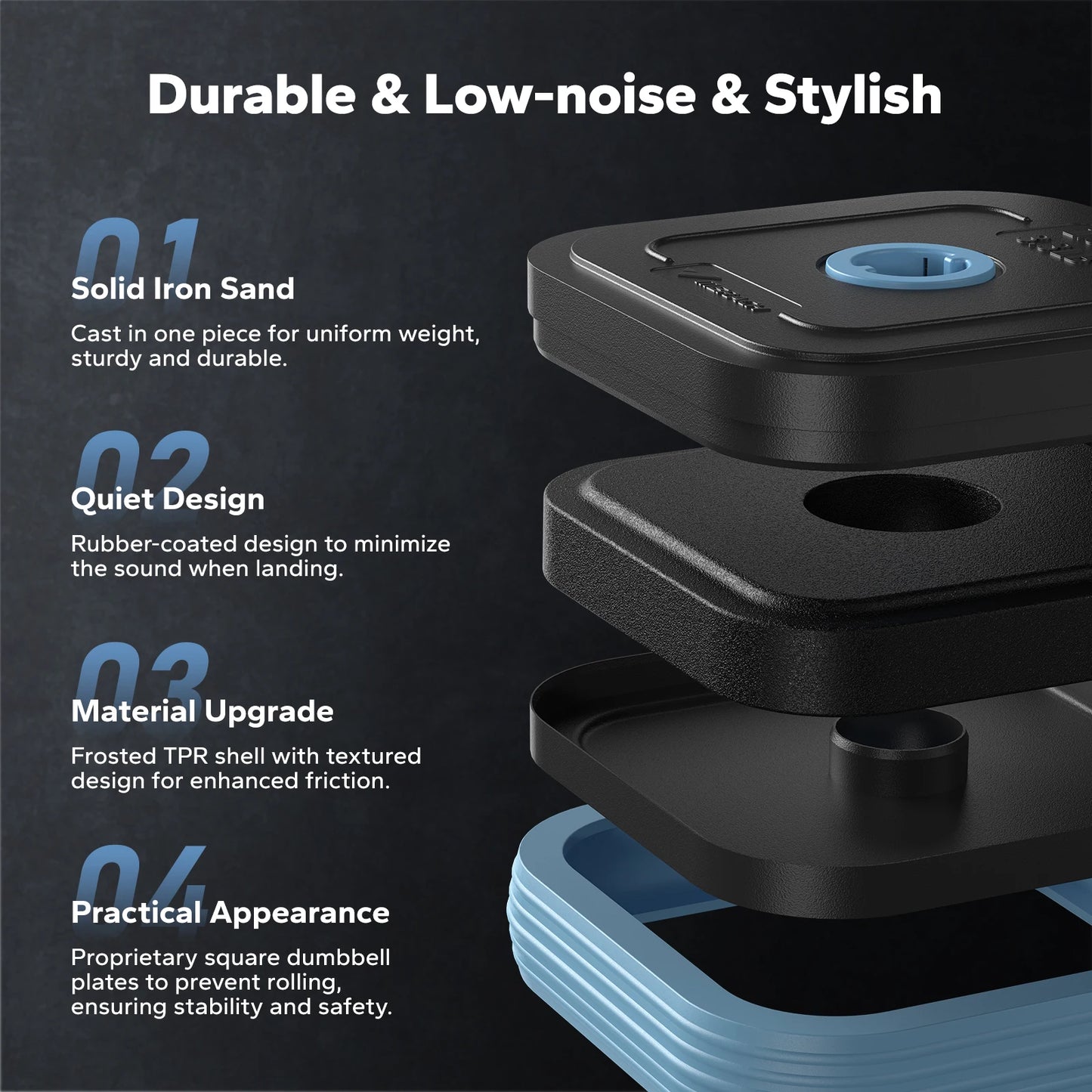 TriForm™ 3-in-1 Adjustable Dumbbell & Barbell Combo Set – 44 lbs Free Weight Set with Connector / Push-Up Stand