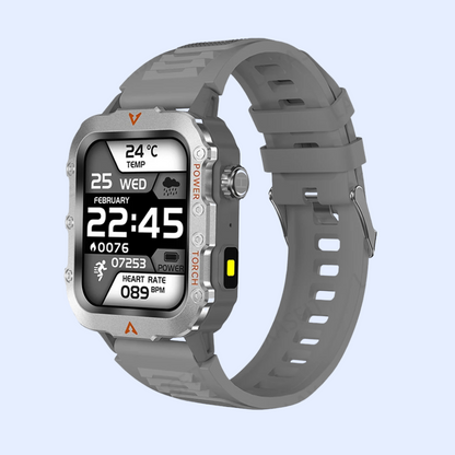Outdoor Military Smartwatch – Bluetooth Talking Rugged Sports Fitness Watch with 1.73" LED Display