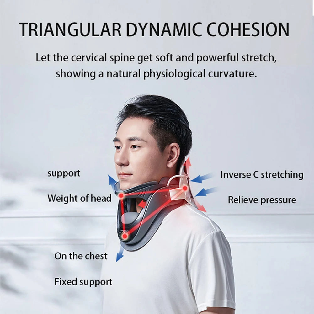 Cervical Neck Traction Device with Airbag Support – Adjustable Neck Brace for Cervical Spine Alignment & Neck Pain Relief