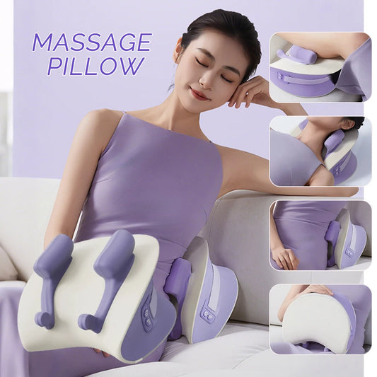 Foreverlily 6D Rechargeable Neck & Shoulder Massage Pillow – Ergonomic Kneading Cervical Massager for Back, Waist & Legs