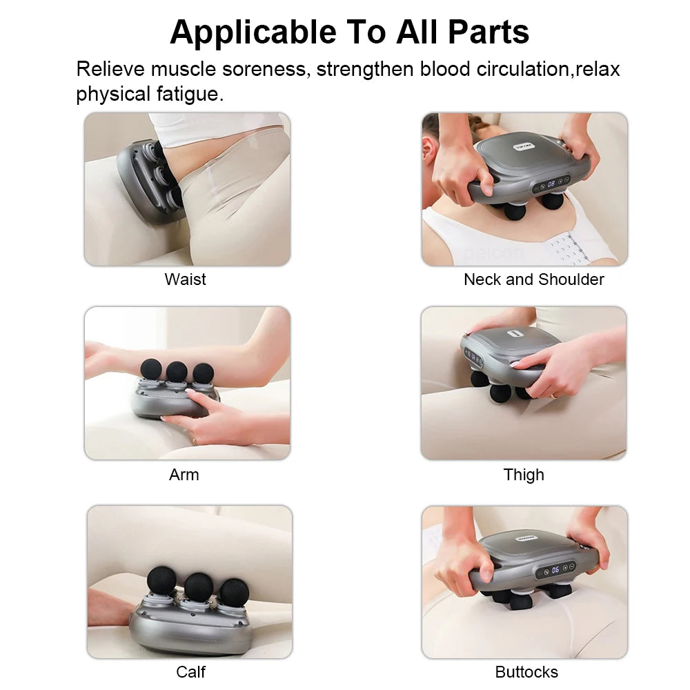 ProPulse™ 6-Head High-Frequency Fascia Massage Gun – Deep Tissue Percussion Massager for Muscle Recovery & Circulation