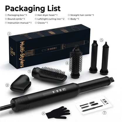 StylePro™ 5-in-1 Hot Air Styler – Professional Hair Dryer & Straightener Set