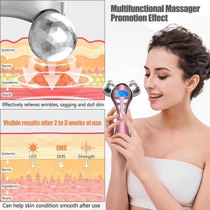 RevoLift™ 4D EMS Face Massager – Microcurrent Vibration Roller
