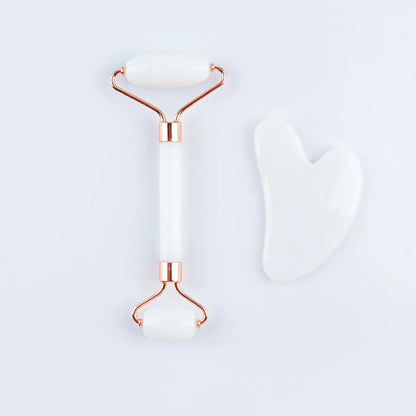 End Gua Sha Massage Roller and Facial Skin Lifting Scraper – Anti-Wrinkle Beeswax Stone Massager