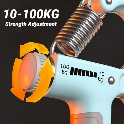 Adjustable 10-100 KG Hand Grip Strengthener with Counter – Wrist & Forearm Trainer for Muscle Building