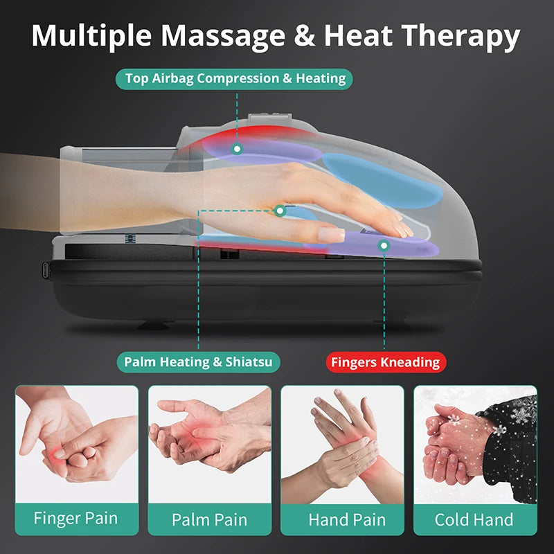 PalmZen™ Wireless Hand Massager – Air-Compression & Hot-Compress Therapy for Palm, Fingers & Arthritis Relief