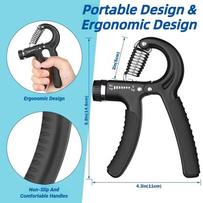 Adjustable 5-60 KG Hand Grip Strengthener – Forearm & Finger Exerciser for Muscle Fitness
