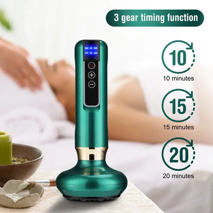 Tricolor Electric Massager GuaSha – Anti-Cellulite Vacuum Suction Cup with Infrared Heat for Slimming & Scraping Therapy