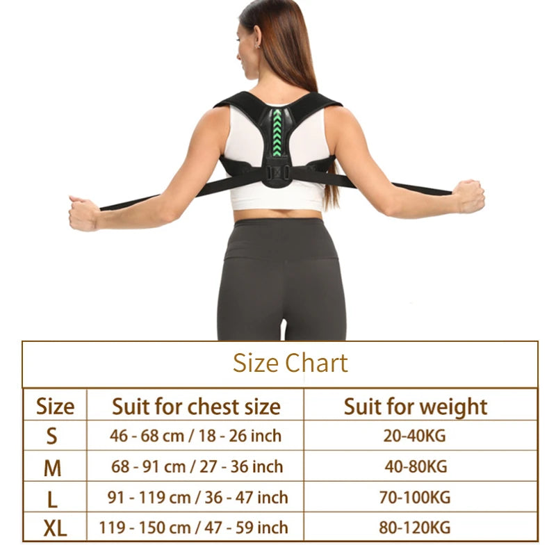 Adjustable Back & Shoulder Posture Corrector Belt – Clavicle Spine Support Brace for Upper Back & Neck Alignment