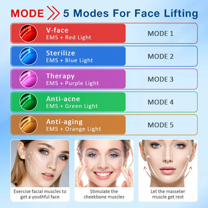 Rechargeable V Face Massager with LED Display – Portable Facial Beauty Device for Face Slimming and Skin Care