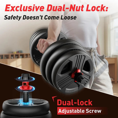 PowerFlex™ 70 lb Adjustable Dumbbell & Barbell Set – 5-in-1 Convertible Free Weights for Home Gym Strength Training