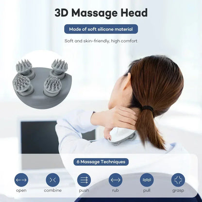 Electric Scalp Head Massager with Red Light Therapy – Anti-Stress Relaxation, Muscle Tension Relief & Fatigue Removal