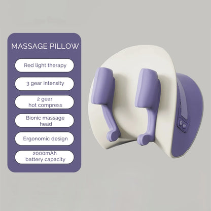 Foreverlily 6D Rechargeable Neck & Shoulder Massage Pillow – Ergonomic Kneading Cervical Massager for Back, Waist & Legs