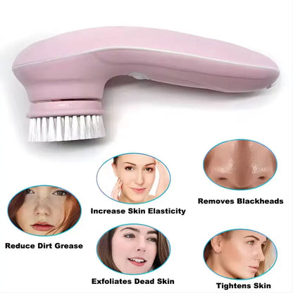 3 in 1 Electric Facial Cleansing Brush – Rechargeable Face Wash Machine, Skin Care Massager & Blackhead Cleaning Device