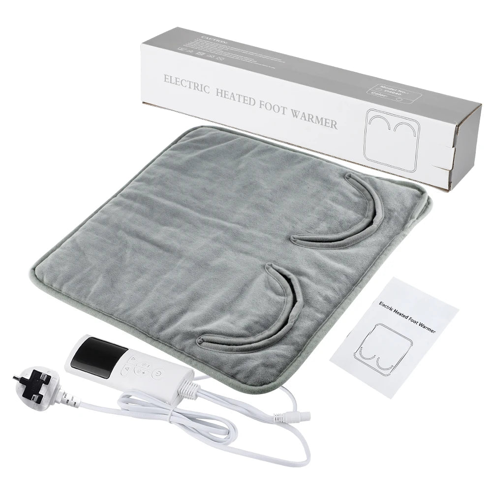 9-Gear Adjustable Plush Electric Foot Warming Mat – Washable USB Heating Blanket Pad