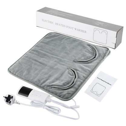 9-Gear Adjustable Plush Electric Foot Warming Mat – Washable USB Heating Blanket Pad