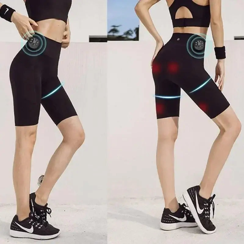 FitSculpt EMS™ High-Waist Yoga Shorts – Muscle Stimulator Butt Lifter with 8 Modes & 19 Intensity Levels