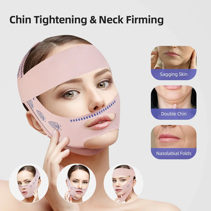 Face Slimming Bandage V Line Shaper – Chin and Cheek Lift Belt with Anti-Wrinkle Strap