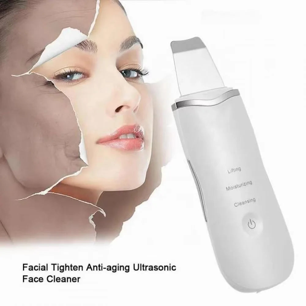 Ultrasonic Skin Scrubber – Deep Face Spatula Blackhead Remover & Facial Cleaner Massager