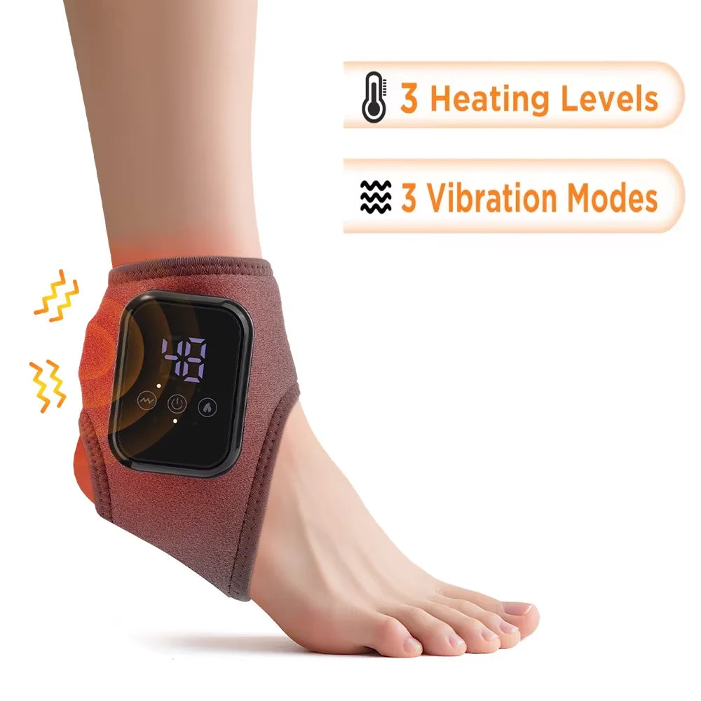 Electric Foot & Hand Massager – Heated Vibrating Ankle Massager, Portable Relaxation Therapy Machine