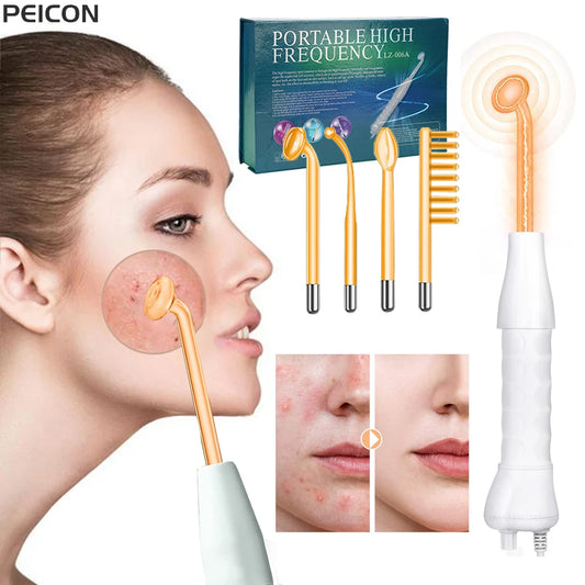 High Frequency Electrotherapy Wand with Neon Argon Glass Tube – Skin Tightening and Wrinkle Removal Device
