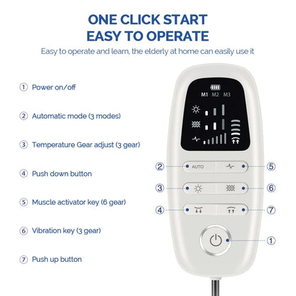 Electric Lumbar Traction & Ergonomic Waist Support Massager Cushion