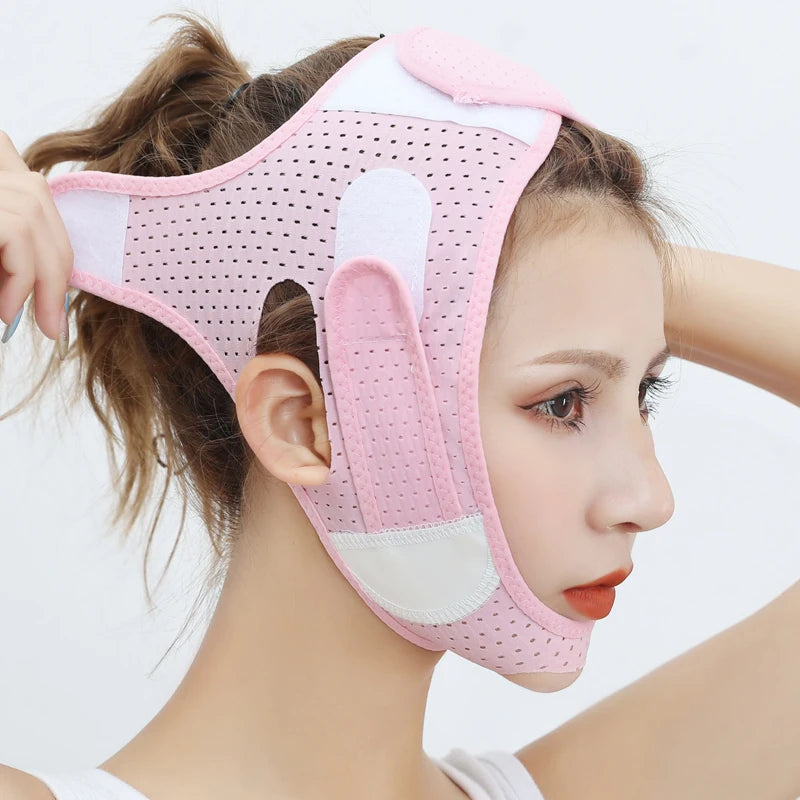 Double Chin Reducer – V Line Face Slimming Strap, Jawline Lifting Belt & Anti-Wrinkle V Shaped Mask