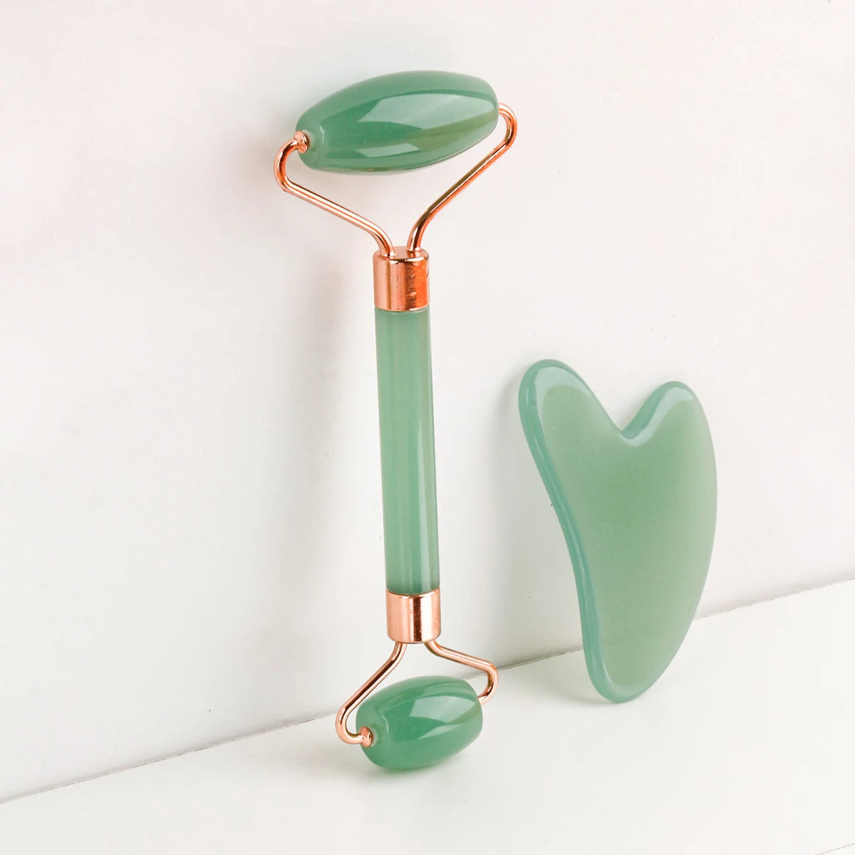 End Gua Sha Massage Roller and Facial Skin Lifting Scraper – Anti-Wrinkle Beeswax Stone Massager