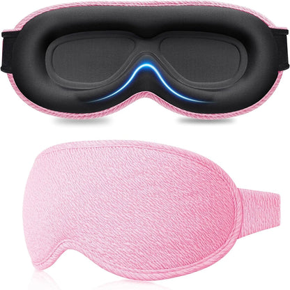 WELLVY 3D Contoured Sleep Mask – 100% Light Blocking, Ultra-Soft, Breathable Eye Mask for Deep Sleep, Travel & Relaxation