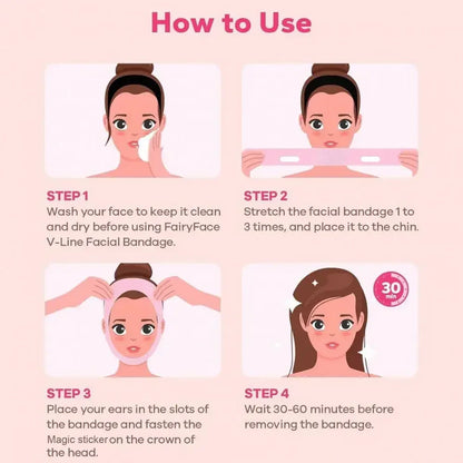 Women Face Slimming Bandage – V-Line Shaping Chin & Cheek Lift, Facial Massage Strap for Skin Care & Lifting
