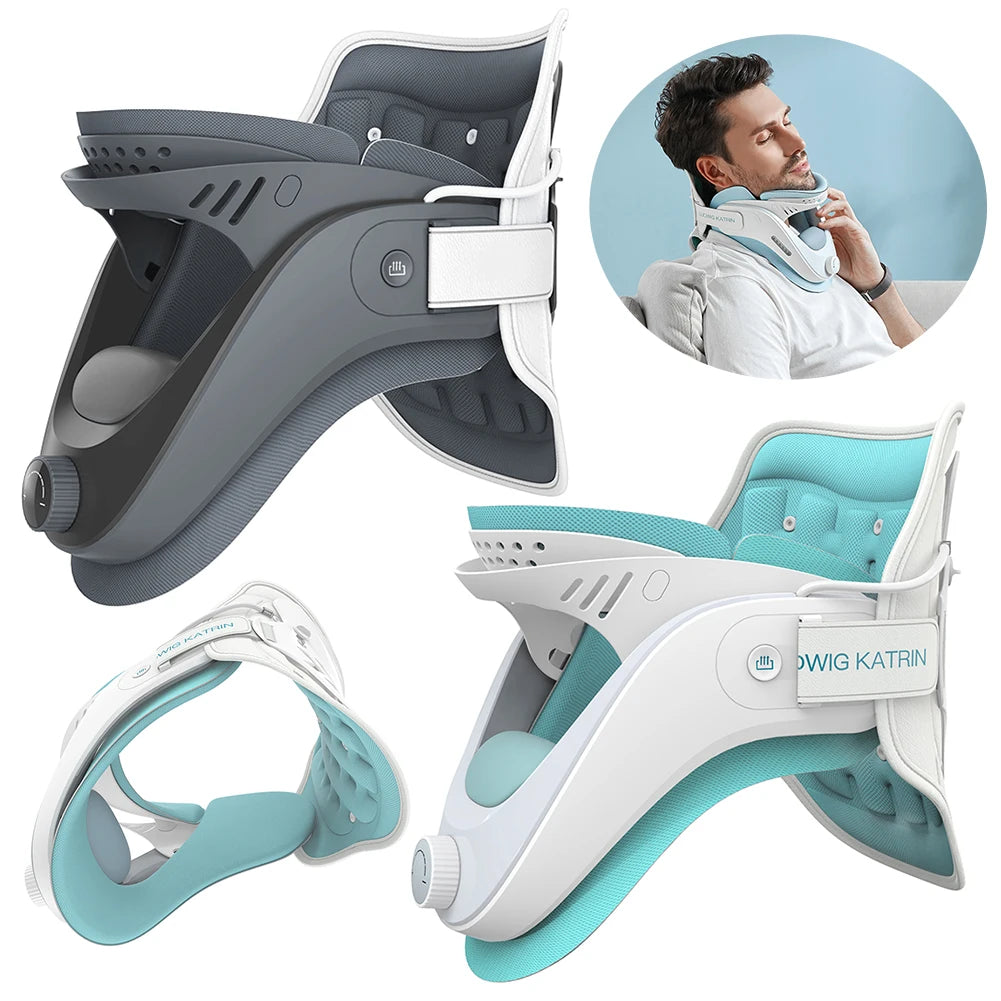 Cervical Neck Traction Device with Airbag Support – Adjustable Neck Brace for Cervical Spine Alignment & Neck Pain Relief