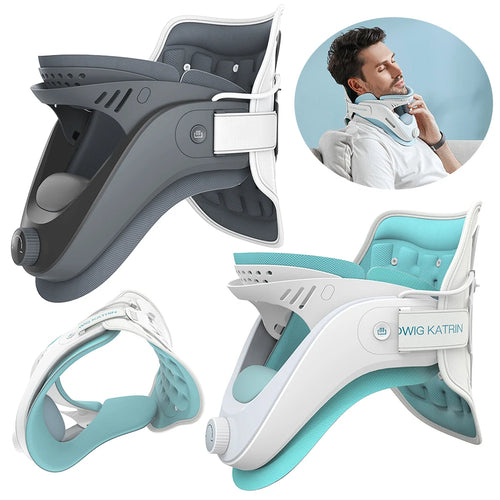 Cervical Neck Traction Device with Airbag Support – Adjustable Neck Brace for Cervical Spine Alignment & Neck Pain Relief