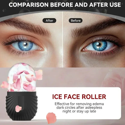 Ice Roller for Face & Eye – Silicone Ice Mold Facial Massager for Puffiness Relief and Skin Care