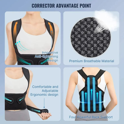 Posture Corrector Back Brace – Fully Adjustable Orthopedic Straps