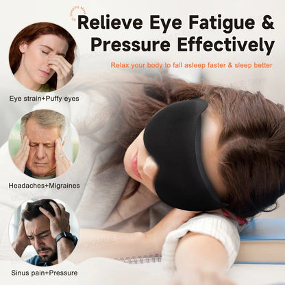 3D Sleep Mask – Blackout Eye Mask for Sleeping, Soft Breathable Travel Eyeshade & Night Sleep Aid