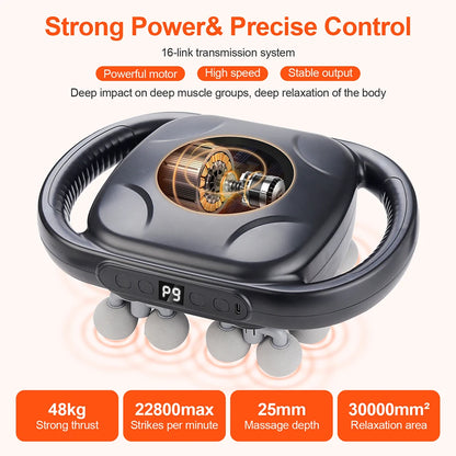 FlexiRelief™ 16-Head Fascia Massage Gun – High-Frequency Deep Tissue Body Massager