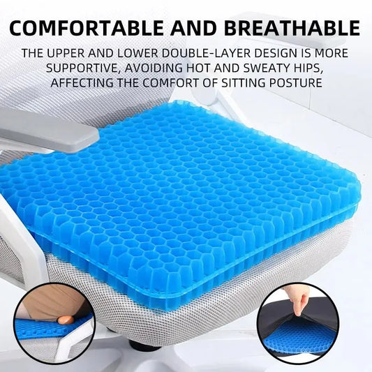 Gel Seat Cushion – Summer Breathable Honeycomb Design for Pressure Relief & Tailbone Pain Relief