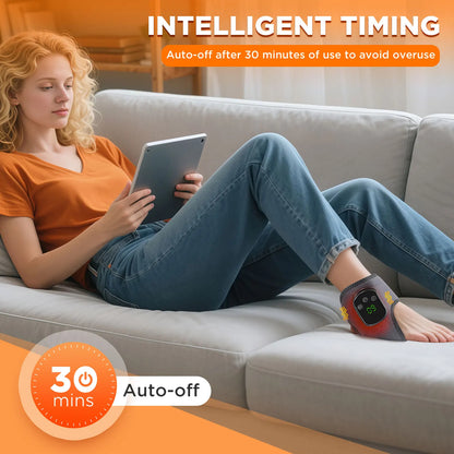 Electric Foot & Hand Massager – Heated Vibrating Ankle Massager, Portable Relaxation Therapy Machine