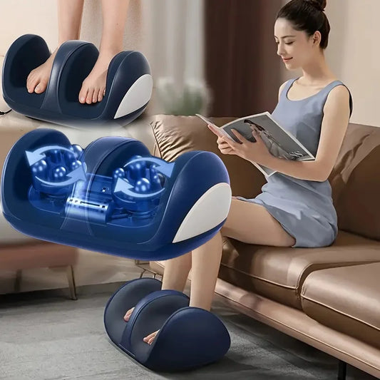 Extra-Large Electric Shiatsu Foot & Calf Massager with Hot Compress & Deep Kneading Roller