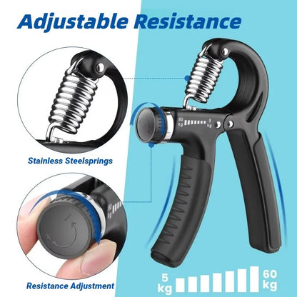 Adjustable 5-60 KG Hand Grip Strengthener – Forearm & Finger Exerciser for Muscle Fitness