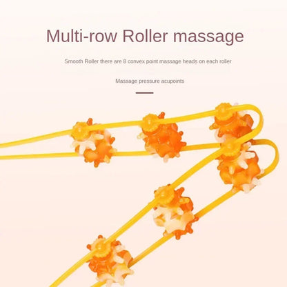 Handheld Muscle Massage Roller – Bead Pull-Back Massager for Neck, Shoulders, Back, Waist & Legs