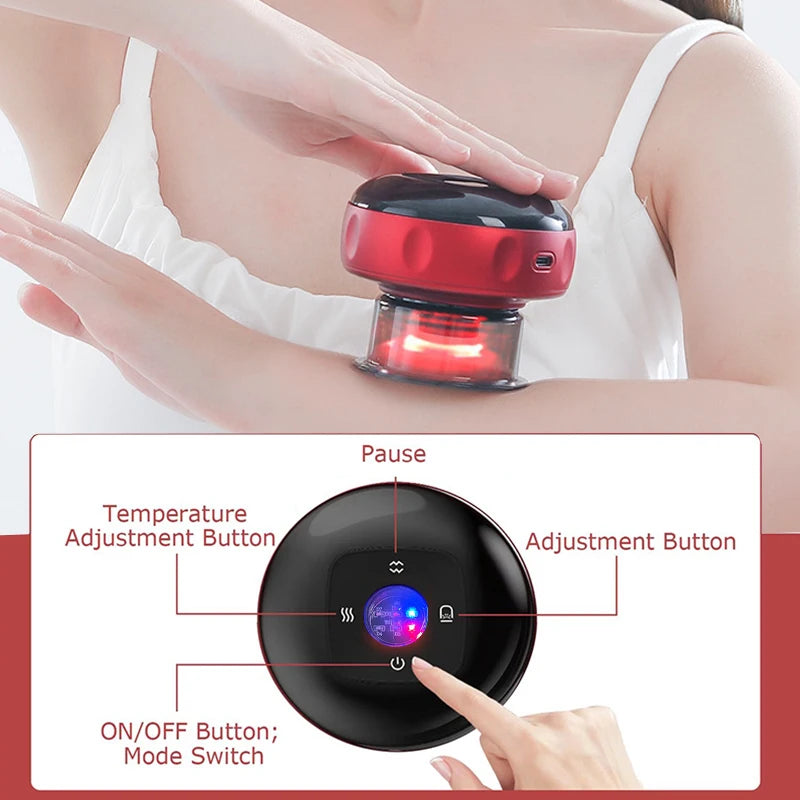Smart Electric Cupping Massager – Heated Vacuum Suction & Scraping Therapy for Back, Neck, Arms & Legs