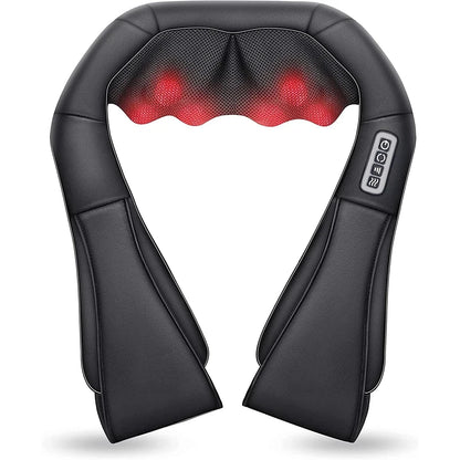 Shiatsu Neck and Shoulder Massager with Heat – U-Shaped Deep Kneading Electric Back Pillow for Neck, Waist, Leg & Full Body