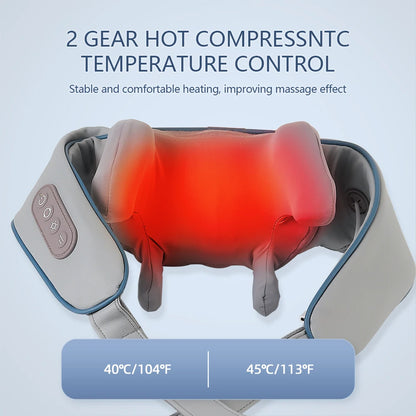 Foreverlily™ Wireless Neck & Back Massager – Hands-Free, Heated Massage Shawl for Deep Relief & Relaxation