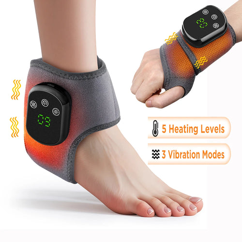 Electric Foot & Hand Massager – Heated Vibrating Ankle Massager, Portable Relaxation Therapy Machine